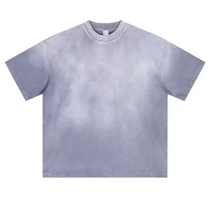 Camiseta de algodón 100% de corte holgado con estampado efecto desgastado para hombre, con logo personalizado, al mejor precio. - Product Image 1