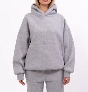 Conjuntos de Sudadera con Capucha y Pantalones Anchos de 2 Piezas para Mujer, 100% Algodón Antibacteriano, Trajes Deportivos Casuales de Invierno con Media Cremallera - Product Image 5