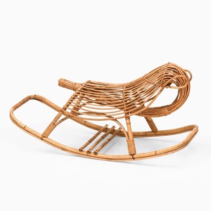 Cheval à bascule en rotin de haute qualité, jouet d'imitation pour bébés et tout-petits en canne naturelle - Product Image 1