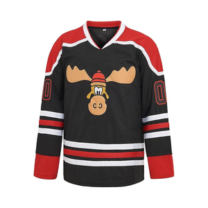 Maillot de hockey sur glace unisexe Griswold à col en V, blanc, rouge, noir, impression du nom du joueur, manches longues, coupe régulière, respirant, séchage rapide, personnalisable - Product Image 5