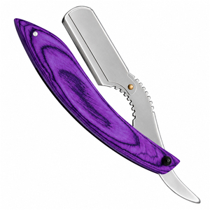 Rasoir à manche en bois très vendu, outil professionnel de barbier, lame en acier inoxydable réutilisable, rasoir classique pour rasage humide, faible MOQ - Product Image 1