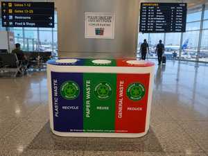 Three Compartment Recycling <b>Bin</b> Metal Indoor Waste Sorting <b>Storage</b> Bucket for Paper Plastic Cans Modern Design - Product Image 6