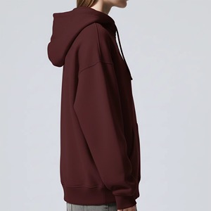 Oferta Caliente: Sudadera con Capucha Bordada de Algodón Oversize para Mujer, Estilo Casual de Moda, Color Sólido, con Cremallera, para Otoño e Invierno - Product Image 3