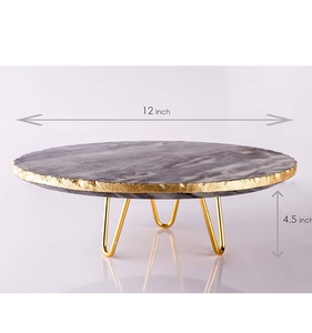 Pièces de décoration de pâtisserie, support à gâteau en marbre et laiton, dernières créations, prix imbattables, décoration d'intérieur, centre de table - Product Image 1
