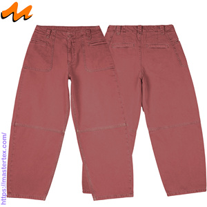 Jean décontracté ample en coton 100 % pour femme Master Textile, style baril, lavable, avec rivets et coupe-cousu de style festif, 8,85 oz - Product Image 4