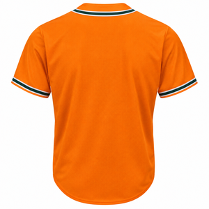 Camiseta de Béisbol Naranja Personalizada – Uniforme de Equipo de Manga Corta con Ribete Verde y Blanco, Proveedor Fabricante OEM - Product Image 2