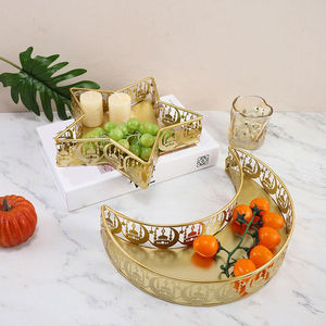 Round Gold Plated Decorative Tray with <b>Heart</b> Pattern Hollywood Glam Style for Valentine's Day Home Decor - Product Image 5