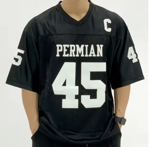 Camiseta de Fútbol Americano Permian, Bordada, 100% Poliéster, Sin Mangas, Tejido de Malla, Unisex, Corte Holgado, Alta Calidad, Para Todas las Temporadas - Product Image 6