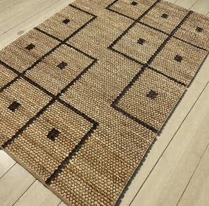 พรมปูพื้นทำมือสไตล์โมเดิร์นจากเส้นใยปอกระเจา ดีไซน์ลายเส้นนามธรรม เป็นมิตรกับสิ่งแวดล้อม สไตล์โบโฮ เหมาะสำหรับห้องนั่งเล่น ห้องนอน และตกแต่งบ้าน - Product Image 5