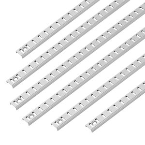 Confezione da 6 Supporti Regolabili in Acciaio da 92 cm per Montaggio a Mortasa, con 24 Viti, Adatti per Connettori e Supporti per Scaffali - Product Image 2