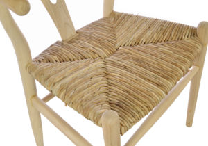 WOODGRANDLIVING Fauteuil scandinave en bois tressé fait main, finition naturelle, siège en rotin, chaise d'appoint de salle à manger, mobilier moderne pour la maison - Product Image 6