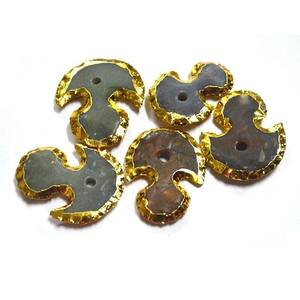 Artesanía de piedra semipreciosa, musgo plateado, ágata, forma triangular, perilla Natural, piedras y cristales, regalo - Product Image 5