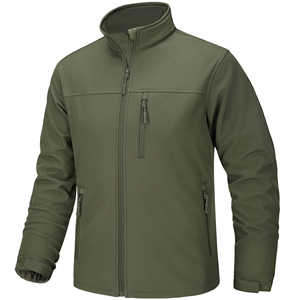 Veste d'hiver softshell pour homme, doublure polaire, imperméable, respirante, col montant, pour la chasse en extérieur, isolée, fermeture éclair, poches - Product Image 5