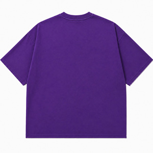 Camiseta Extra Grande con Gráfico Reflectante Morado Personalizado |   Camiseta Urbana de Algodón Grueso |   Fábrica OEM ODM - Product Image 2