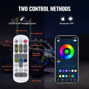 2 Pezzi Frusta Luminosa Impermeabile da 3 Piedi con Controllo APP RF, RGB a 360 Gradi, Effetto Inseguimento, 4a Generazione, Fruste LED Illuminanti per Fuoristrada - Product Image 3