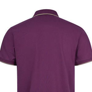 Polo Morado Sólido para Hombre con Cuello en Contraste, Manga Corta, Transpirable, Informal, para Verano, Golf, Tenis - Product Image 3