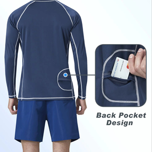 Talla 3XL para que encuentres la talla perfecta. Rashguard UPF con cuello redondo y aberturas en los brazos que añaden calidad y resistencia adicionales. Tallas para hombre hasta la talla 3XL. - Product Image 2