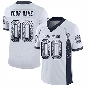 เสื้อฟุตบอลอเมริกันผู้ชายขายส่ง โพลีเอสเตอร์ 100% พิมพ์ลายแบบ Sublimation ปรับแต่งชื่อทีมได้ ไซส์ใหญ่ แขนสั้น สำหรับฤดูหนาว แบบสวมด้านหน้า - Product Image 5