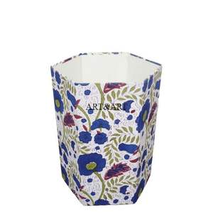 กล่องกระดาษรีไซเคิลลายดอกไม้หกเหลี่ยมทำมือจากผ้าฝ้าย สำหรับใช้ในสวน สำนักงาน หรือบ้าน - Product Image 1