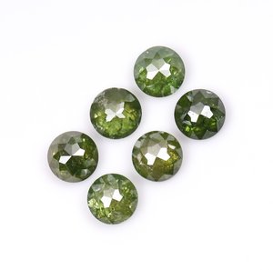 OM GEMS Diamante natural suelto de 3.5 MM con corte rosa, color verde realzado, de lujo, certificado para la fabricación de joyas - Product Image 2