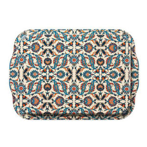 Plateau décoratif avec poignées en aluminium en forme de bois de cerf pour hôtel, restaurant, élégant plateau de service en bois, fait main, en bois de manguier, rond - Product Image 6