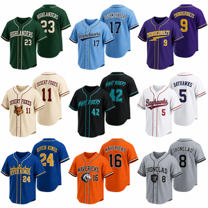Camisetas de Béisbol Americanas Bordadas Personalizadas al por Mayor, Camiseta del Clásico Mundial de Béisbol, Tallas Grandes para Hombre, 100% Poliéster, a la Moda - Product Image 1