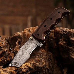 Cuchillo Plegable Estilo Tanto de Acero de Damasco Hecho a Mano, Cuchillo de Bolsillo Afilado como una Navaja con Perilla de Pulgar y Bloqueo Liner Lock, Cuchillos Plegables OEM Personalizables - Product Image 4