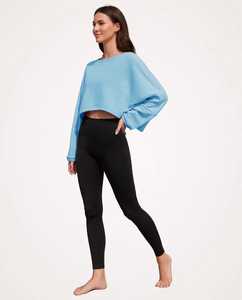เสื้อสเวตเชิ้ตแขนทรงปีกค้างคาวสีน้ำเงินสำหรับผู้หญิงจาก Oneten Apparels ทรงหลวม คอกลม - Product Image 3