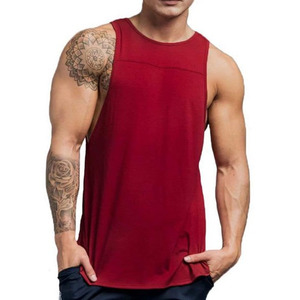 Camiseta sin mangas de algodón amarillo liso para hombre, chaleco de punto transpirable informal - Product Image 3