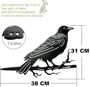 Décoration murale en métal en forme d'oiseau, découpée au laser, design minimaliste, forme irrégulière, faite à la main, à fixer au mur, pièce unique - Product Image 3