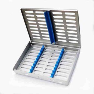 Caja de esterilización dental de acero inoxidable, bandeja para instrumentos, estuche quirúrgico autoclavable, herramienta plateada manual - Product Image 1