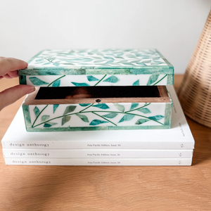 Caja de Joyería de Lujo Hecha a Mano con Incrustaciones de Hueso y Resina, Diseño Elegante para Mujer, Caja Decorativa para Guardar Joyas - Product Image 1
