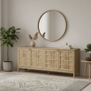 Aparador de Madera de Teca Sólida, Moderno y Sencillo, de Alta Gama, Mueble de Cocina y TV de Lujo, Hecho en Indonesia - Product Image 1