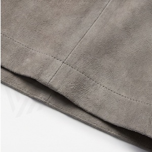 Jupe crayon gris en similicuir PU pour femme, mi-mollet, design minimaliste uni, taille haute, style japonais, tissu satiné doux, toutes saisons - Product Image 6