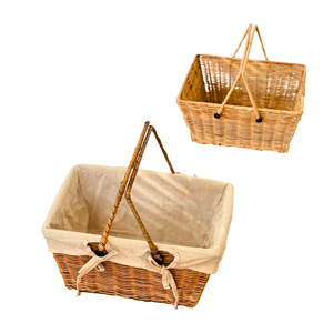 Panier de rangement en rotin écologique avec cadre métallique et doublure en coton Vietnam - Product Image 1