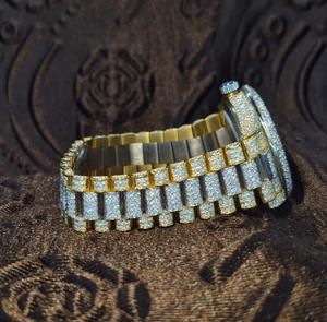 41MM Stainless Steel Fully Iced Cut Customized Watch Moissanite Iced Lab Grown Diamond Watch Luxury Digital Classic Antique - Product Image 1