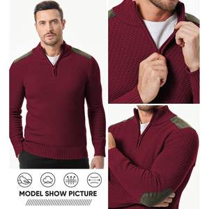 2025 Men's Casual Long Sleeve Quarter Zip <b>Cable</b> <b>Knit</b> Pullover <b>Sweater</b> Warm Winter Stand Collar <b>Sweaters</b> Made of Cashmere - Product Image 4