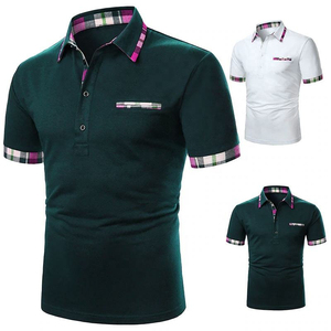 Camiseta de Manga Corta para Hombre, con Cuello en Contraste, Bolsillo en el Pecho, Cierre de Botones, Estilo Casual para Golf, Logotipo Frontal, Antiarrugas, 100% Algodón - Product Image 6
