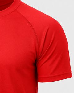 T-shirt de sport pour homme personnalisé, 100 % polyester, manches raglan, coupe athlétique, séchage rapide, respirant, vêtements de sport pour la salle de sport, OEM - Product Image 4