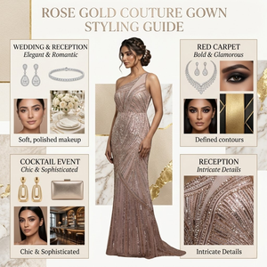 Vestido de Noche de Alta Costura al por Mayor para Mujer |   Vestido de Noche Premium Asimétrico de un Solo Hombro con Abertura Alta para Recepciones de Boda y Fiestas - Product Image 5