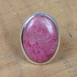 Anillo de Rodonita Rosa Natural, Plata de Ley 925, Anillo de Piedras Preciosas Hecho a Mano, Joyería Fina para Mujer - Product Image 4