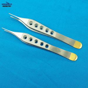 2 pinces à panser ADSON à pointe fine dentelée 4,75'' avec manche doré fenêtré HI-1827 certifiées CE - Product Image 1