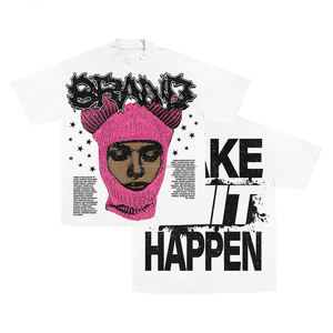 T-shirt ample et court en coton de luxe, style hip-hop, avec motif graphique, streetwear, 100% coton lourd, pour hommes - Product Image 3