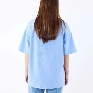 Women's Oversized Crew Neck Short Sleeve <b>T</b>-<b>Shirt</b> Solid Color Loose Fit Casual Knitted Cotton Jersey Top All Seasons Wear - Product Image 6