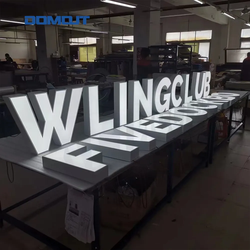 Custom 3d Led Frontlit and Backlit Stainless Steel Store Shop Restaurant Signage Outdoor Sign