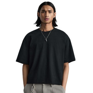 Camiseta recortada ligera para hombre, ropa de punto de algodón 100% de secado rápido de gran tamaño, ropa de calle con logotipo personalizado teñido a la moda - Product Image 5