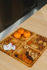 Bandejas de madera, bandeja para servir, bandeja de madera natural, tabla para servir alimentos, bandeja de madera rústica, para cocina y comedor - Product Image 4