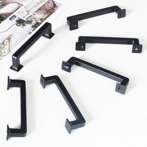 Poignée de meuble carrée minimaliste en alliage de zinc noir mat, quincaillerie moderne pour tiroirs de cuisine et armoires de salle de bain - Product Image 1