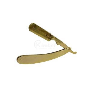 Rasoir droit de luxe en or massif, outil de rasage professionnel pour barbier, shavette en acier inoxydable personnalisée - Product Image 4