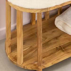 Banco Vandana Vertex Solace de madera y tela naranja - Product Image 2